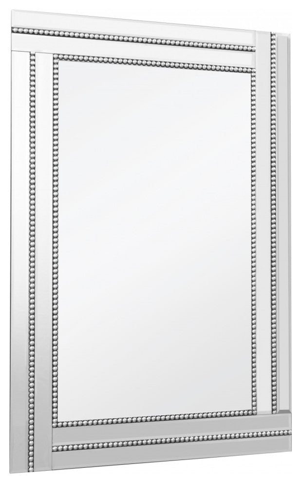 Silver Beaded Frame Mirror