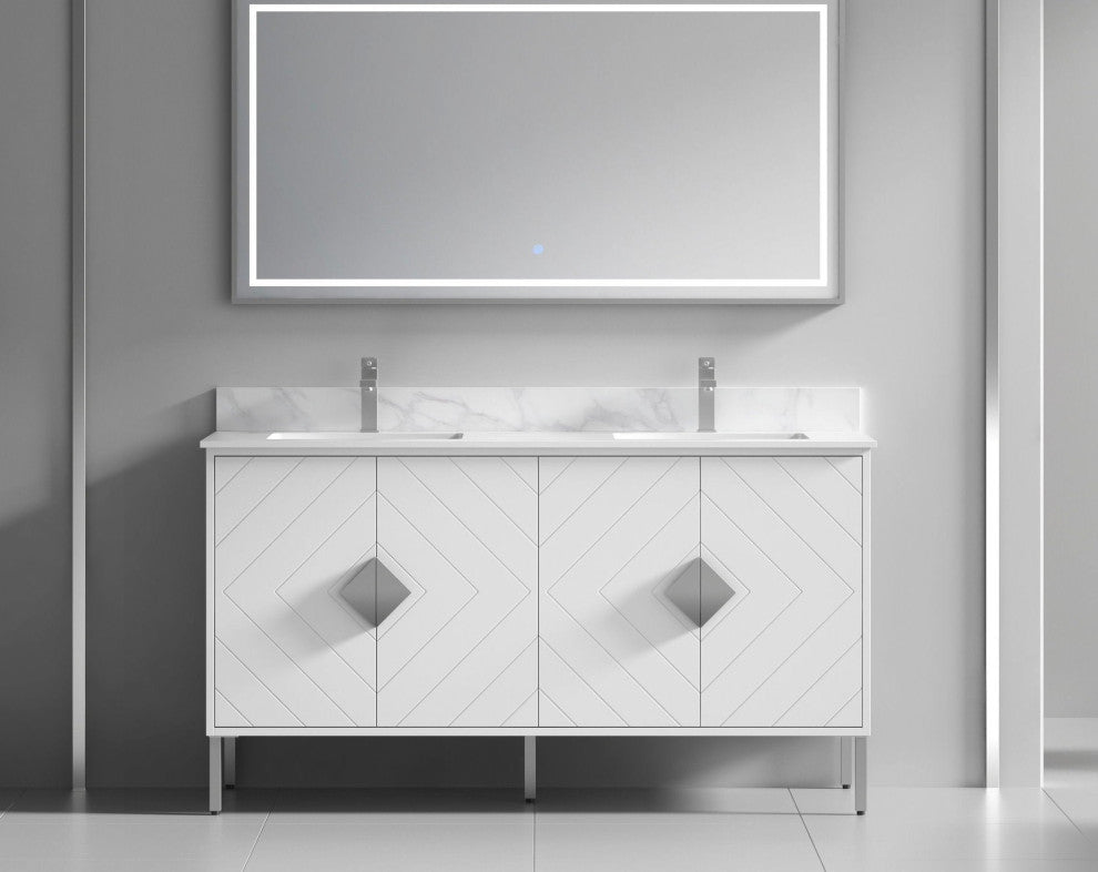 60" Tennant Brand Eileen Modern Style Double Sink Bathroom Vanity