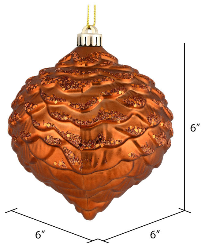 Vickerman N183888D 6" Copper Glitter Pinecone Christmas Ornament