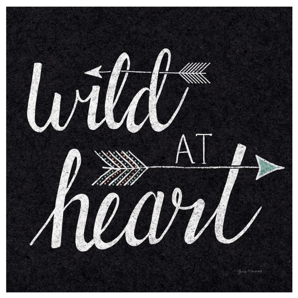 "Wild at Heart Black" Digital Paper Print by Laura Marshall, 42"x42"