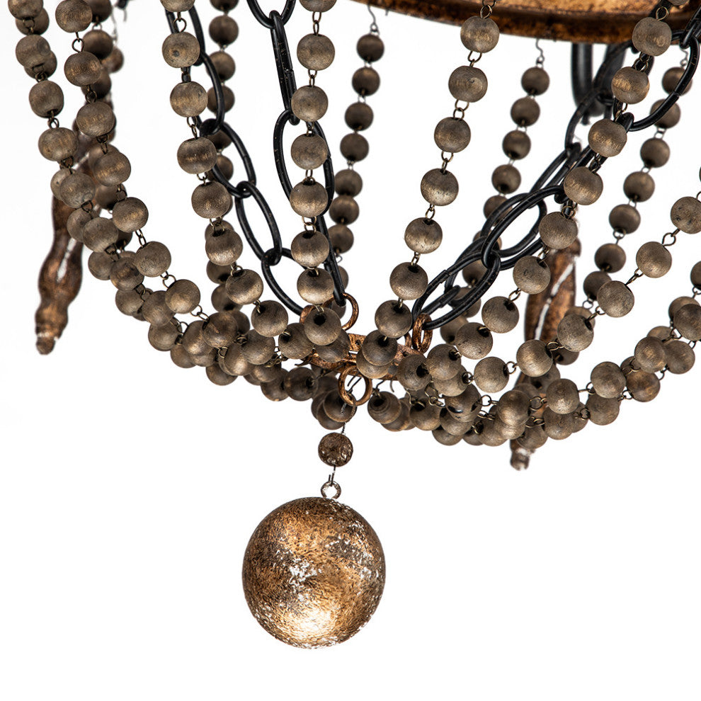 French Country 8-Light Empire Beaded Chandelier