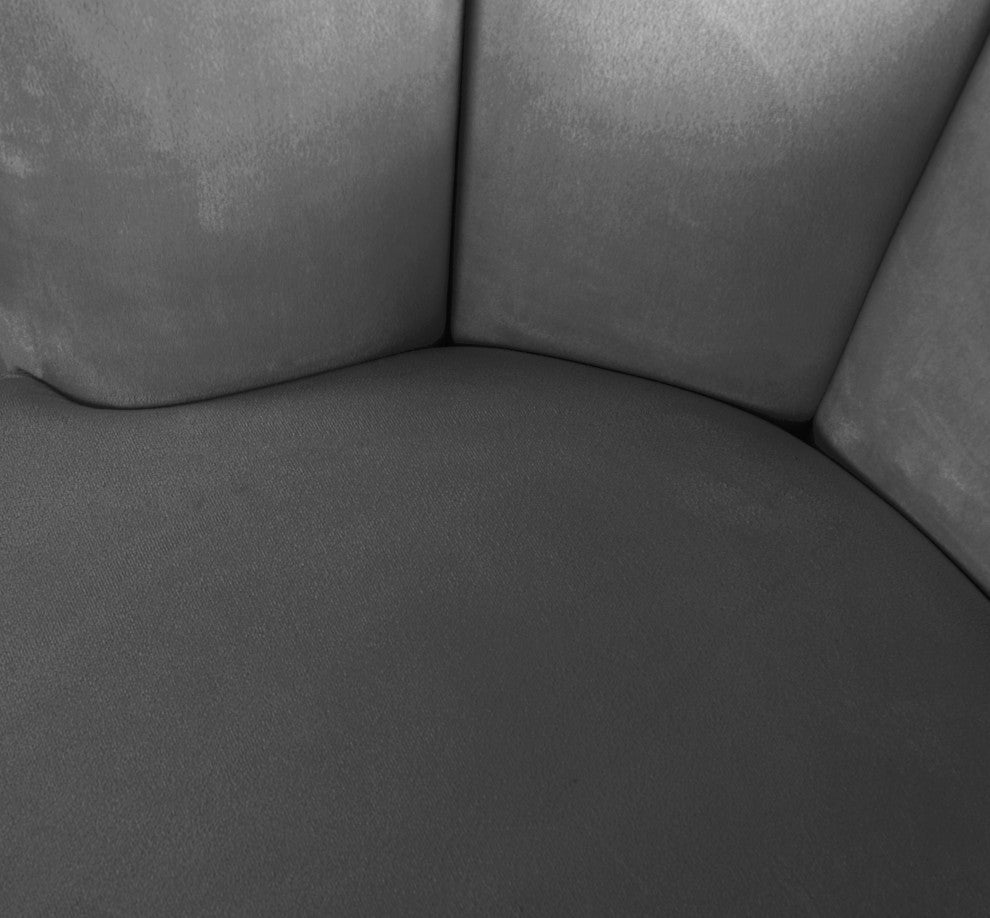 Lily Velvet Upholstered Accent Chair, Gray