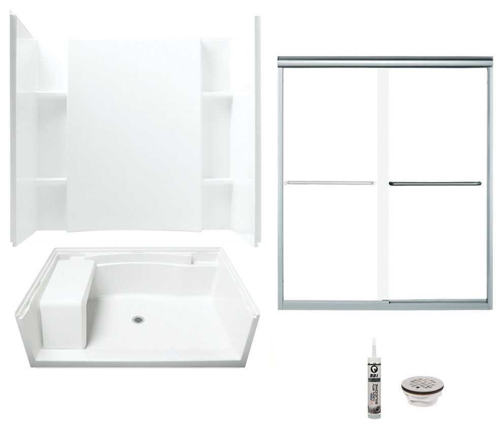 Sterling Accord Vikrell Center Drain Alcove Shower Kit 72"x24"x48", White