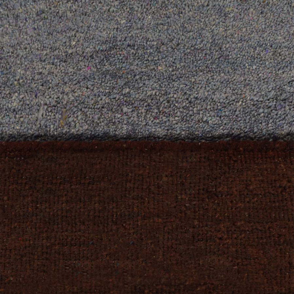 HAND KNOTTED LOOM SILK ECO-FRIENDLY RUG-5'x8',Rectangle,Brown Silver,Contemporar