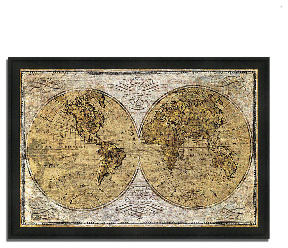 "Worldwide I" By James Wiens, Framed Painting Print, Ready To Hang