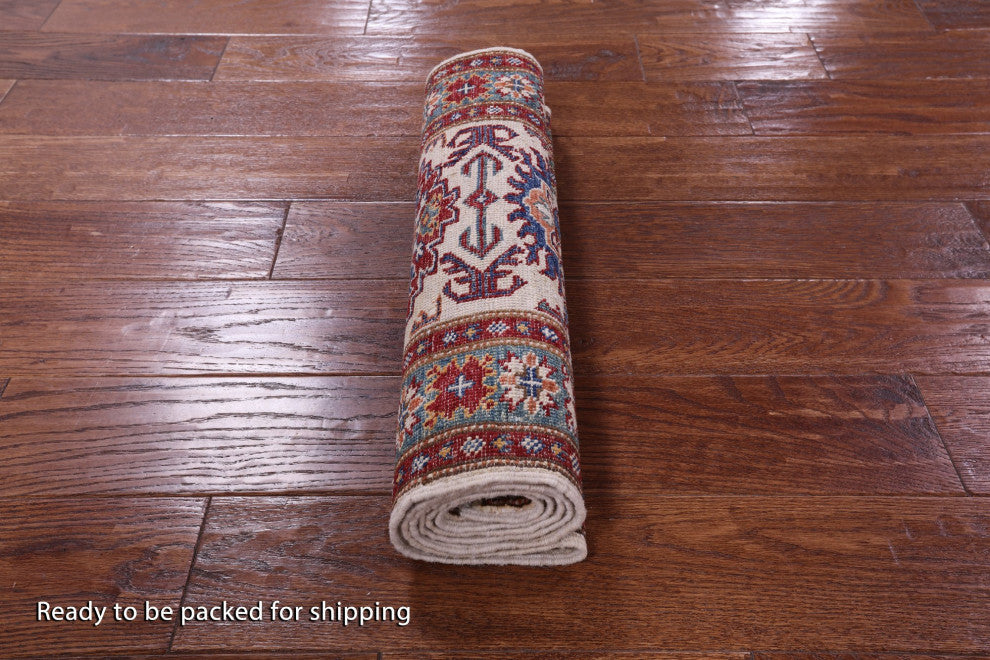 Handmade Super Kazak Wool Runner Rug 1' 11" X 5' 6" Q10297