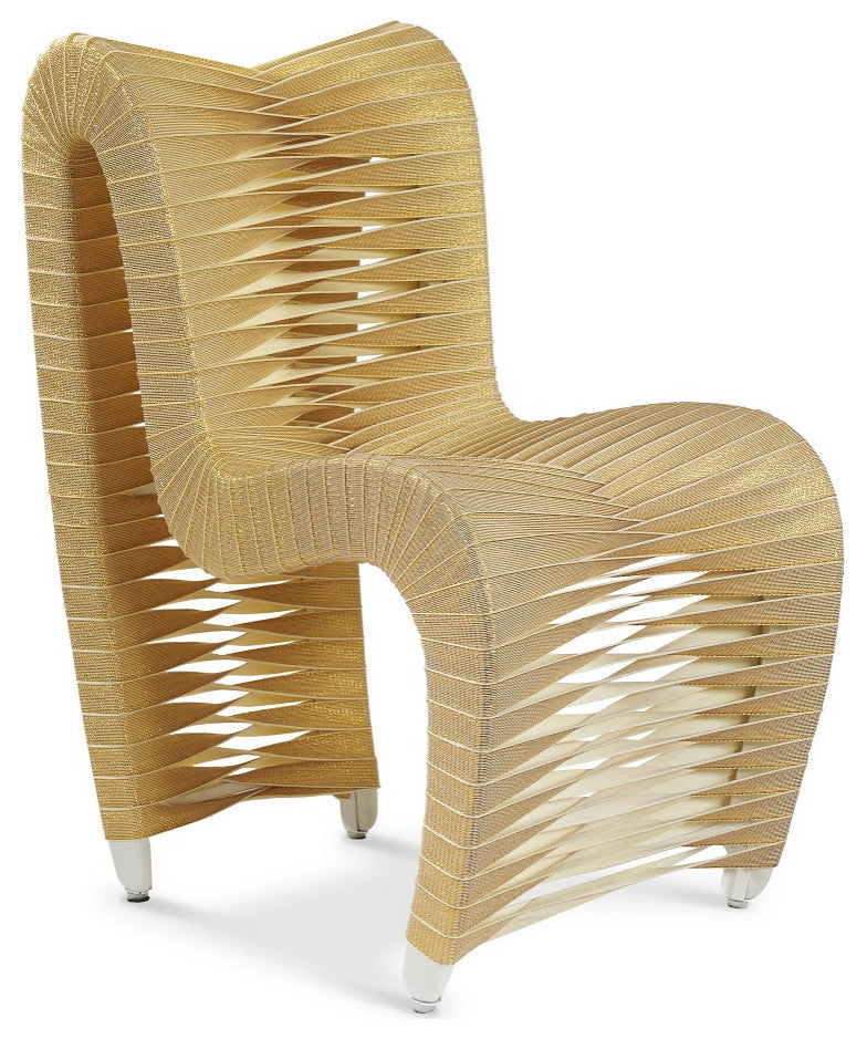 Seat Belt Dining Chair, Gold, Cotton