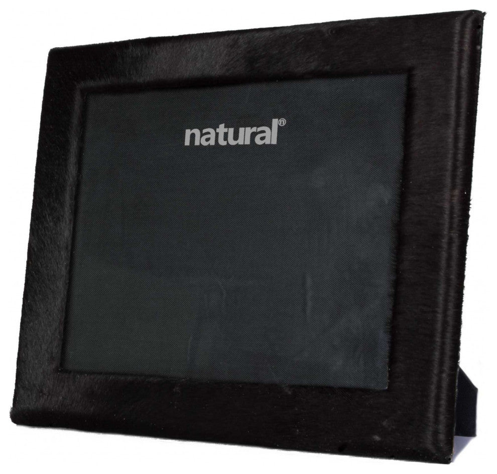 HomeRoots 11" x 13" Black, Cowhide 8" x 10" Picture Frame