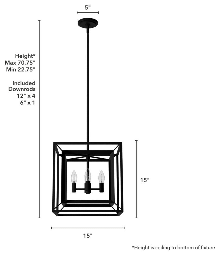Hunter 15" Doherty Natural Iron 4 Light Chandelier Ceiling