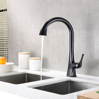 Luxier KTS20-T Single-Handle Pull-Down Sprayer Kitchen Faucet, Oil Rubbed Bronze