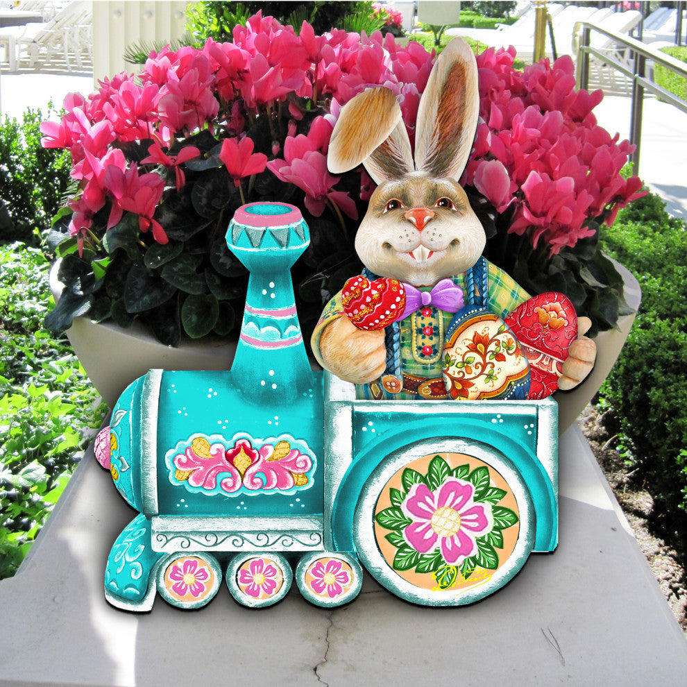 Village Train Ride Bunny Wood Set of 2