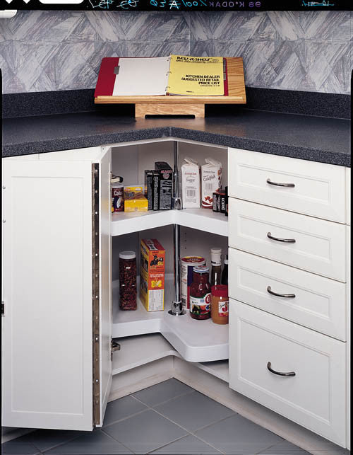 24" Polymer Kidney 2 Shelf Lazy Susan Almond Rev-A-Shelf 6472-24-15-52