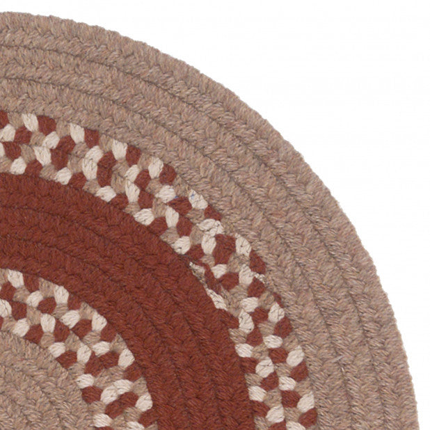Colonial Mills Corsair Banded Oval Braided Rug, Natural, 9x11