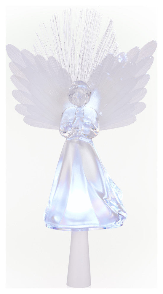 Angel Tree Topper with Fiber Optic Wings and LED Lights