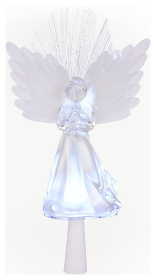 Angel Tree Topper with Fiber Optic Wings and LED Lights