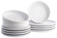 Porto by Stone Lain Macchio Stoneware Dinnerware Set, White Matte, 12-Piece