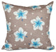 Hibiscus Blooms, Floral Print Pillow, Beige And Taupe, 26"x26"