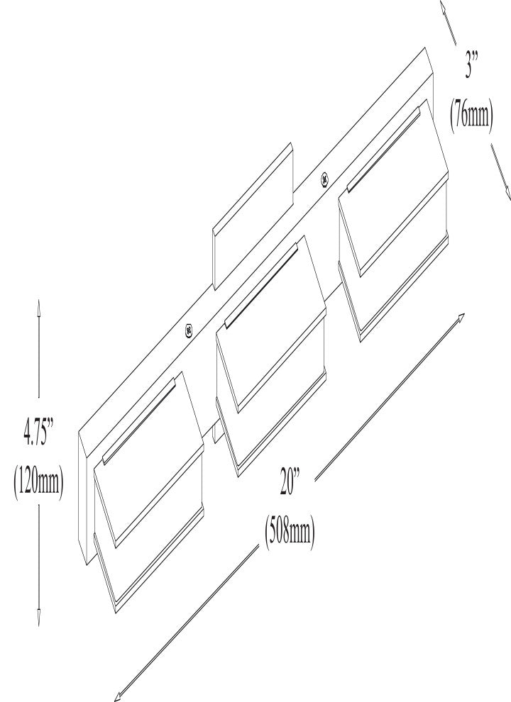 3-Light LED Wall Vanity, Matte Black