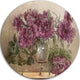 Bouquet Of Pink Peonies, Floral Large Disc Metal Wall Art, 11"
