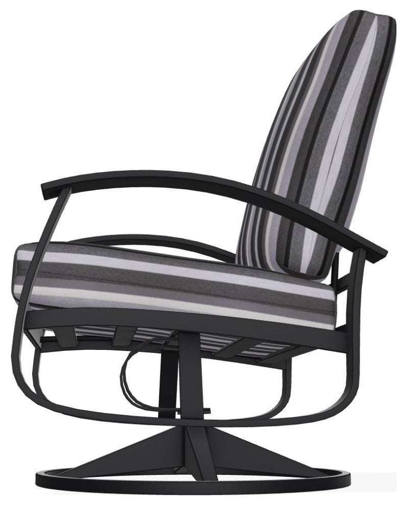 Belle Isle Cushion Outdoor Swivel Rocker, Sensory Granite/Black