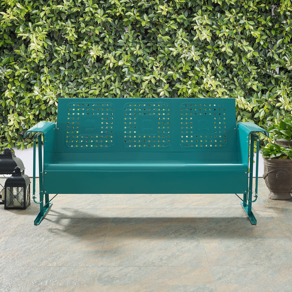 Bates Metal Sofa Glider, Turquoise