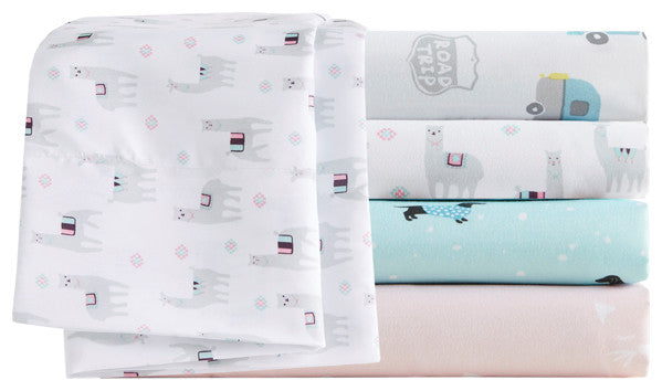Intelligent Design Novelty Print Sheet Set, Grey Llamas