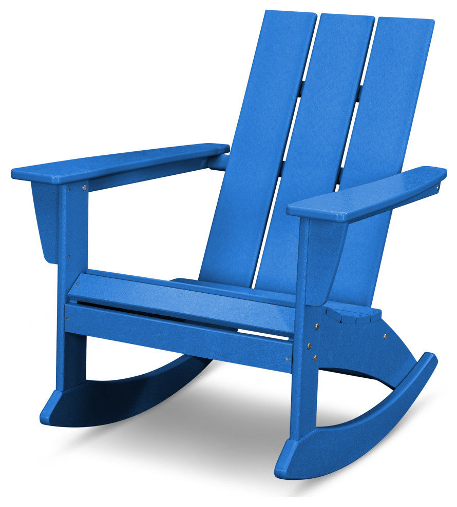 POLYWOOD Modern Adirondack Rocking Chair, Pacific Blue