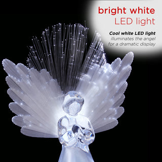 Angel Tree Topper with Fiber Optic Wings and LED Lights