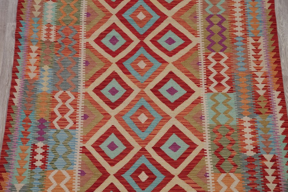 Kilim Traditional Flat-Woven Pure Wool Turkish Oriental Area Rug, 7'10"X5'8"