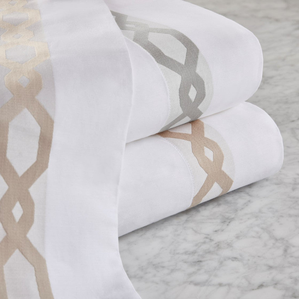 Croscill Signature Hem Sateen Weave 300TC Cotton Sheet Set, Taupe, King