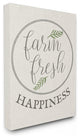 "Farm Fresh Happiness Cursive Typography" 30x40, XXL Stretched Canvas Wall Art