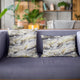 Plutus Velvet Crest Black, Gray, Citrine Handmade Luxury Pillow, 26"x26"