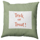 Halloween Trick or Treat Ticking Accent Pillow, Scallion, 26"x26"