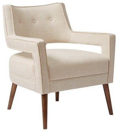 Madison Park Palmer Open Arm Chic Arm Chair, Cream