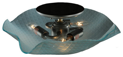 13 Wide Metro Organic Art Glass Window Pane Flushmount