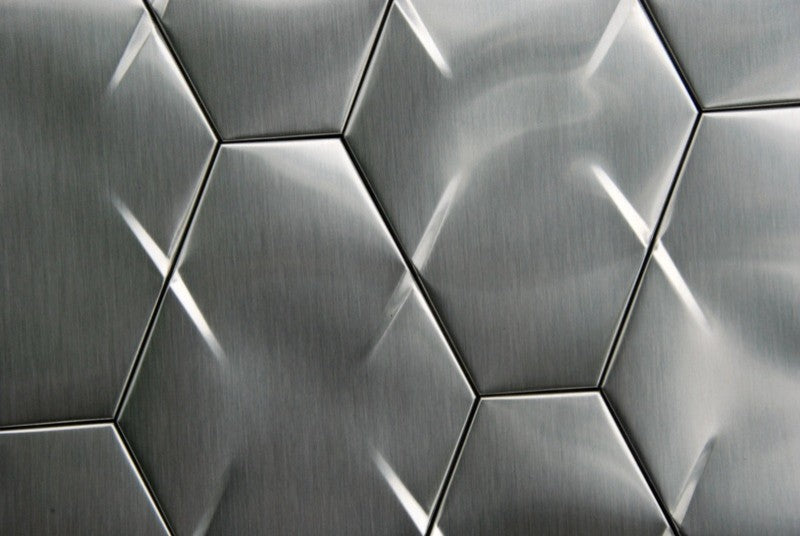 Odyssey Stainless Steel 3D Interlocking Hexagon Mosaic, Sample