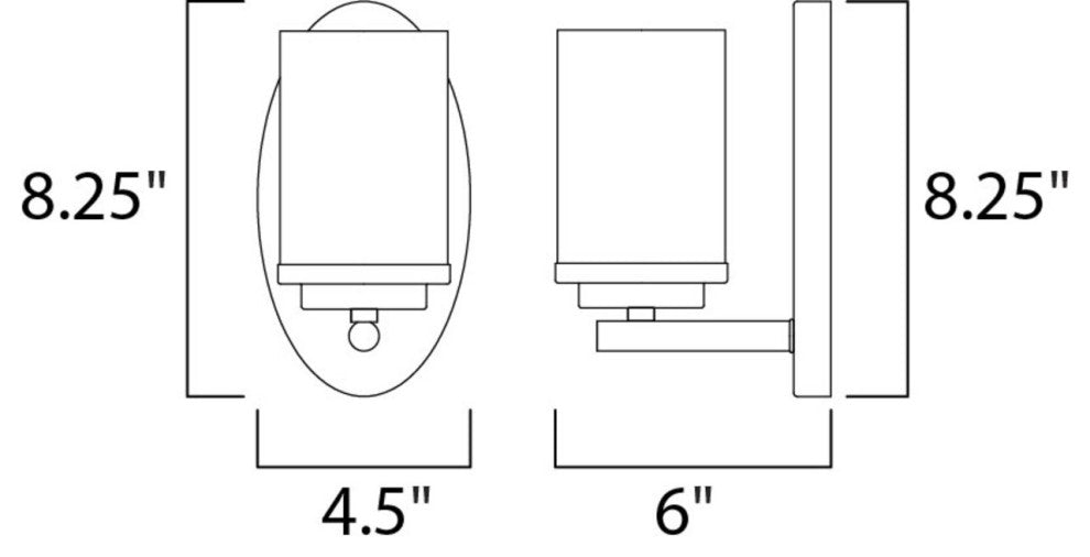 Maxim 10211FT Corona 8" Tall Bathroom Sconce - Black