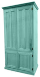 Double Wide Coastal Kitchen Pantry Cabinet, Aqua Fiesta