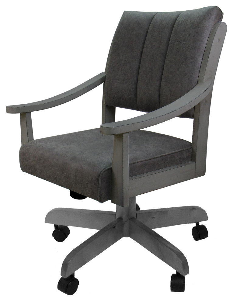 Swivel Wood Dining Caster Chair with Wheels - Casa, Northwest Elk - Grey
