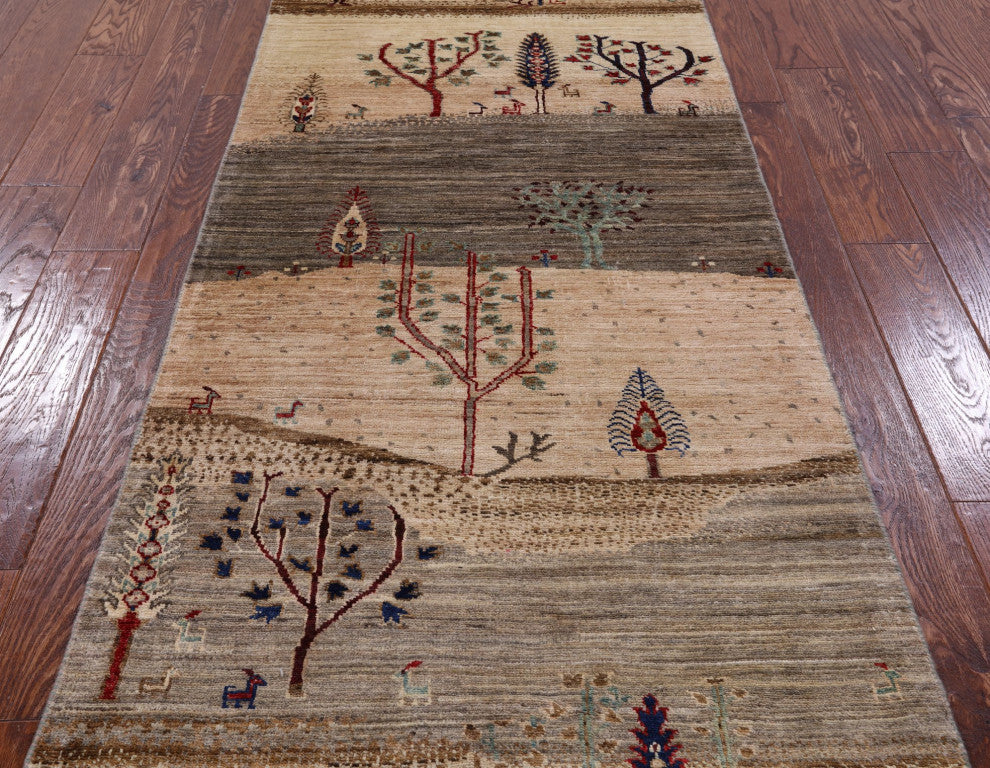 2' 10" X 11' 7" Runner Persian Gabbeh Tribal Wool Rug Q7950