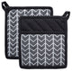 DII Black & White Herringbone Potholder (Set of 2)