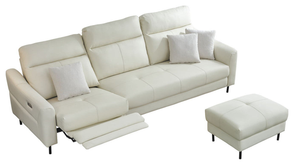 L-Shaped Leather Sectional Sofa Set Cushions Sectional Sofa Footrests