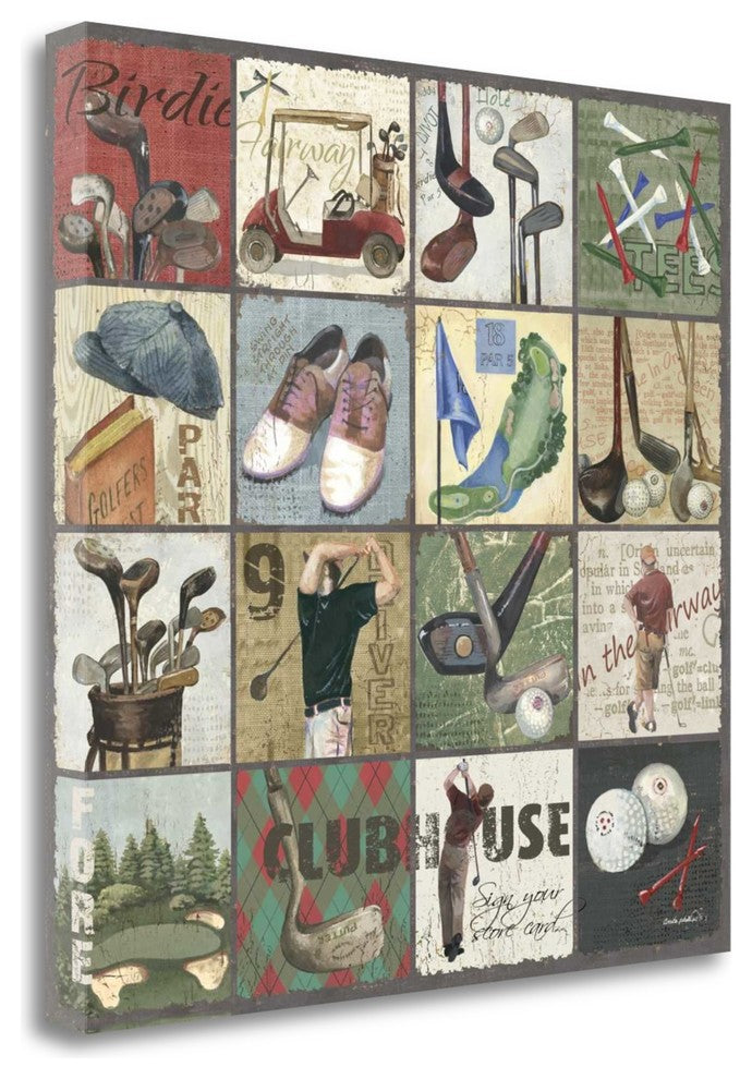 "Golf Sampler II" By Anita Phillips, Giclee Print on Gallery Wrap Canvas