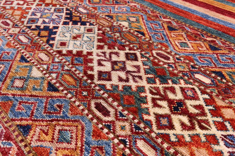 6' 8" X 8' 3" Super Kazak Khorjin Hand-Knotted Wool Rug Q10757