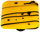 Art Glass Square Mardi Gras Knob, Black Post, Black Mg, Sunflower Yellow