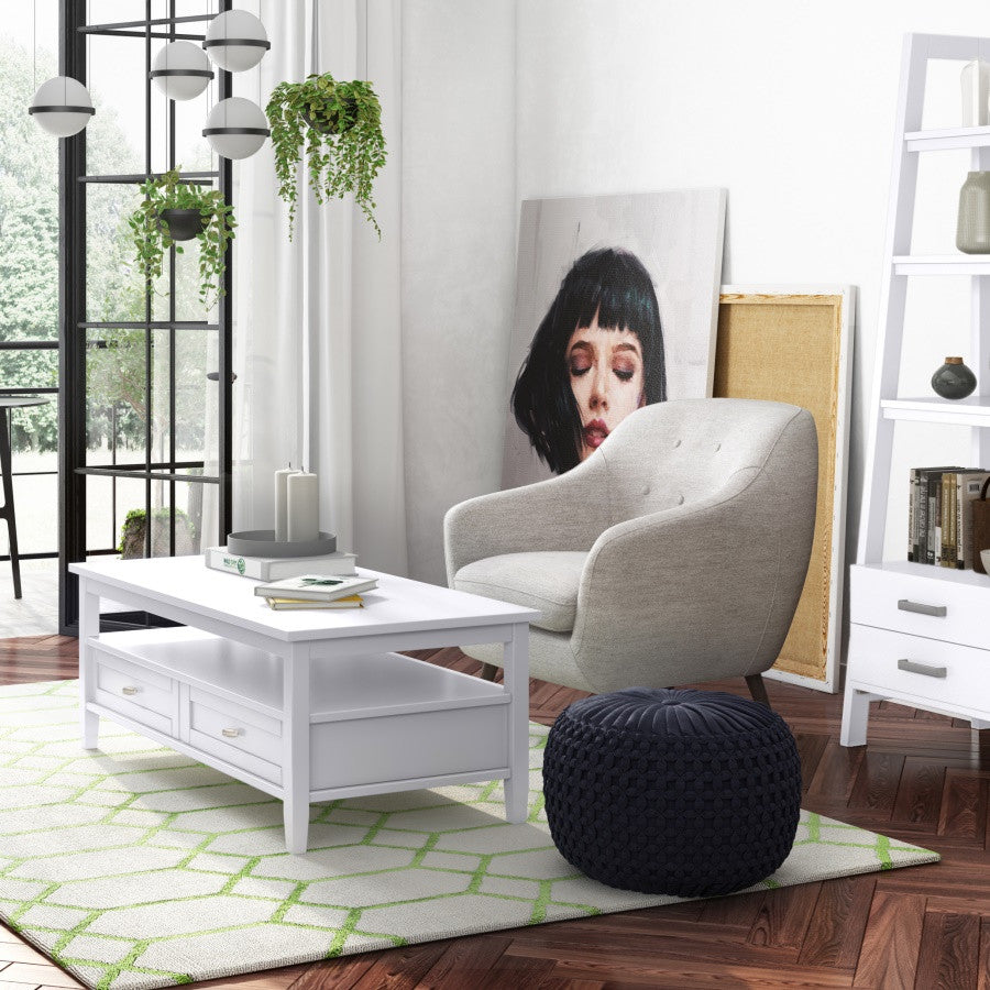 Warm Shaker Solid Wood Coffee Table In White