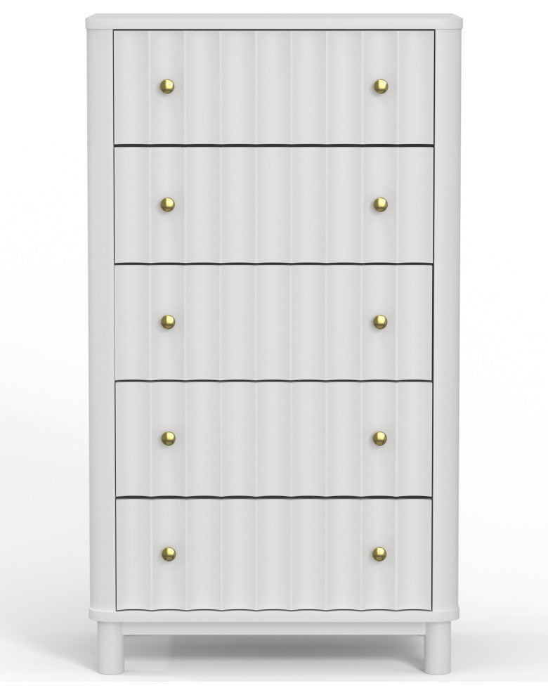 Stapleton 5 Drawer Chest, White