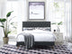 Contemporary Modern Bedroom Twin Size Tufted Headboard, Fabric, Grey Gray