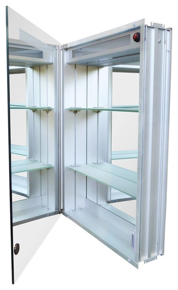 20" Rectangular Led Illuminated Mirrored Medicine Cabinet