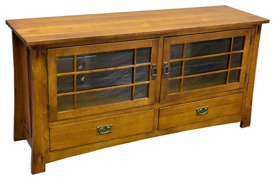 Crafters and Weavers Mission Quarter Sawn Oak 60" TV Stand (2 Colors Available)